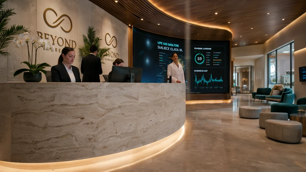 A clinician walking through Beyond’s warm reception concept